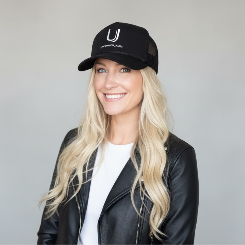 Uncommon James | Black & White Otto Mesh Trucker Hat